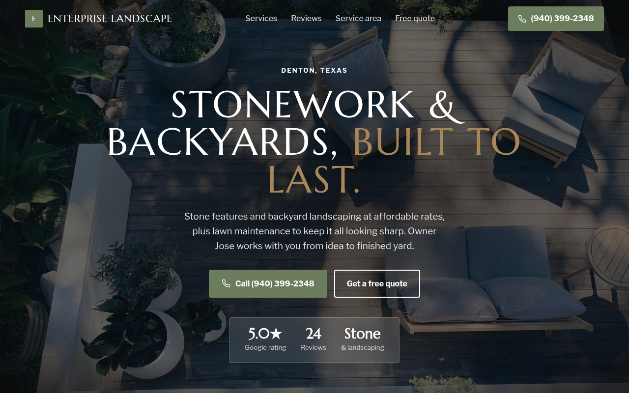 Preview of Enterprise Landscape & Lawn Maintenance demo site