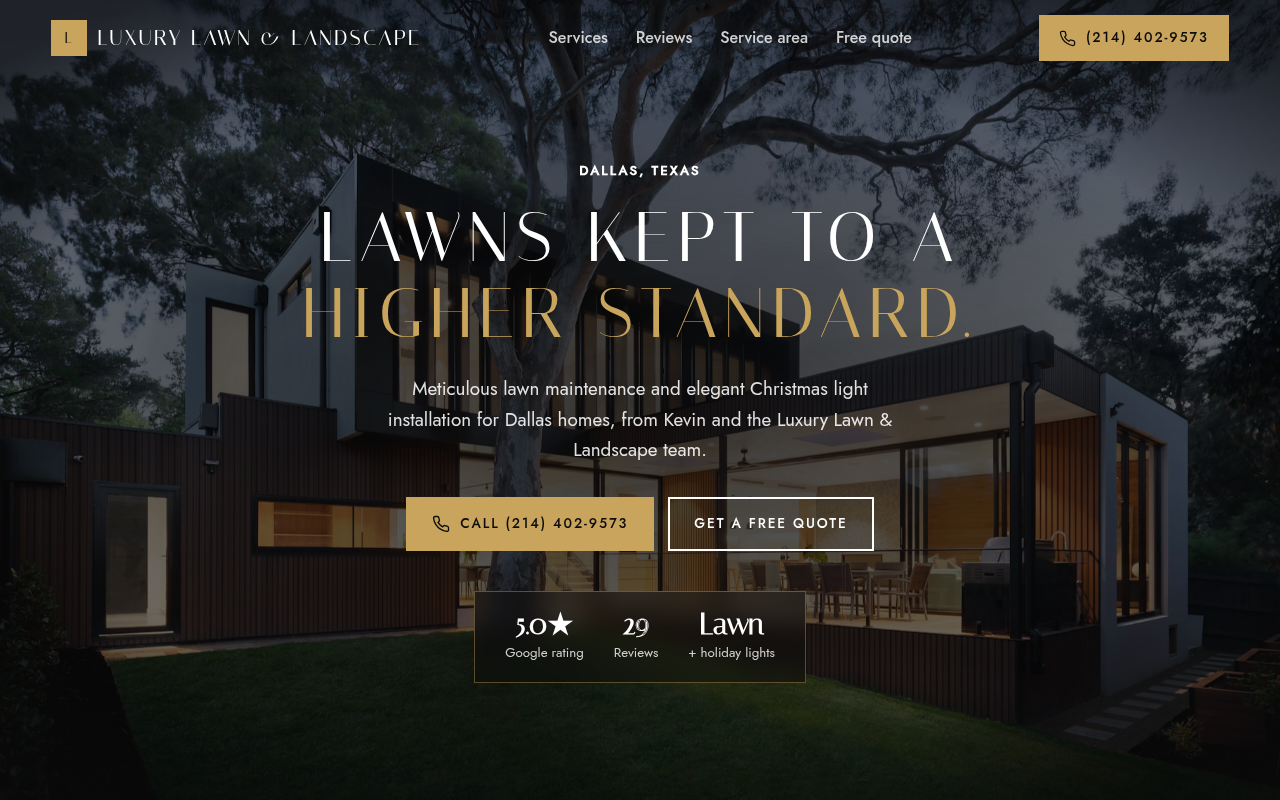 Preview of Luxury Lawn & Landscape demo site